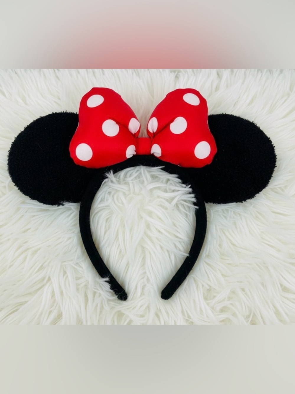 Disney Parks Minnie Red Polka Dot Plush Headband
